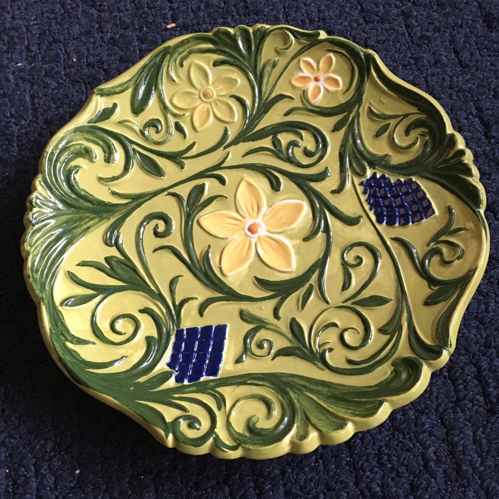 Handcrafted 1970s-Themed Decorative Plate